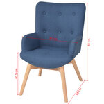 vidaXL Fauteuil avec repose-pied Bleu Tissu