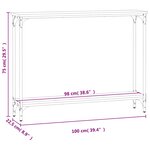 vidaXL Table console sonoma gris 100x22 5x75 cm bois d'ingénierie