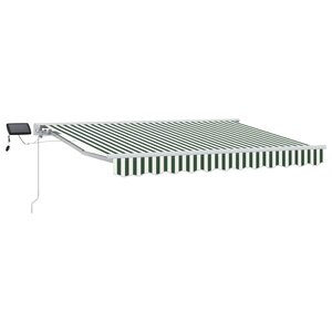 vidaXL Cadre de store manuel avec LEDs Vert et blanc 3 5 x 2 5 m