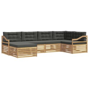 vidaXL Ensemble de canapés d'extérieur 6 pc Blanc et anthracite
