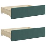 vidaXL Tiroirs de lit 2 Pièces vert foncé bois d'ingénierie et velours