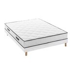 Sommier + matelas 140 x 190 cm - Ressorts - 7 zones - 19 cm