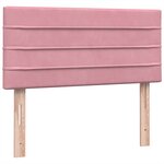 vidaXL Sommier à lattes de lit avec matelas rose 100x220 cm velours