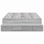 vidaXL Cadre de lit avec rangement Sonoma gris 226.5 x 120 x 31.5 cm