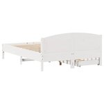 vidaXL Cadre de lit sans matelas blanc 135x190 cm bois de pin massif