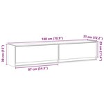 vidaXL Meuble TV mural avec LED sonoma gris 180x31x38 cm