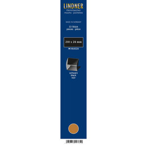 Bandes Klemmfix double soudure 210 x 24 mm pour timbres-poste. Fond - Noir