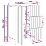 vidaXL Buffet Gris béton 66 x 34 5 x 91 5 cm Bois d'ingénierie