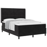 vidaXL Lit à ressorts avec matelas Noir 140 x 200 cm Velours