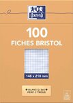 Etui distributeur de 100 fiches bristol perforées 210g 14,8x21cm 5x5 blanc OXFORD