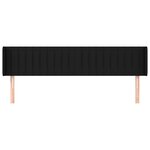 vidaXL Tête de lit avec oreilles Noir 203x16x78/88 cm Tissu