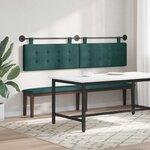 vidaXL Tête de lit suspendue Vert foncé Tissu