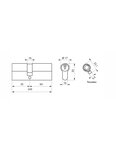 THIRARD - Cylindre STD double entrée  35 x 65 mm anti-arrachement  nickelé  3 clés