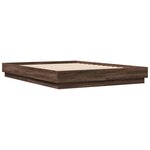 vidaXL Cadre de lit avec lumières LED chêne marron 150x200 cm