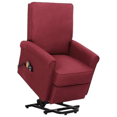 vidaXL Fauteuil de massage Rouge bordeaux Tissu