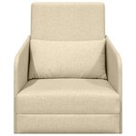 vidaXL Canapé-Lit Crème 65 x 80 x 83 cm tissu
