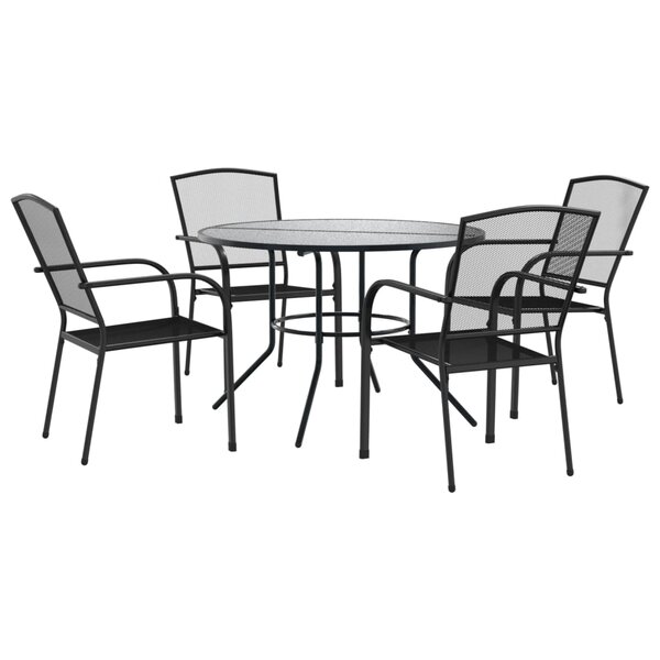 vidaXL Ensemble de chaises de jardin empilables 5 Pièces anthracite