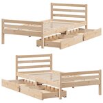 vidaXL Cadre de lit sans matelas 90x200 cm bois de pin massif