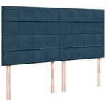 vidaXL Sommier à lattes de lit et matelas Bleu foncé 180x200cm Velours