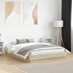 vidaXL Cadre de lit sans matelas chêne sonoma 140x190 cm