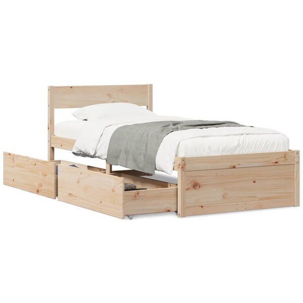 vidaXL Cadre de lit sans matelas 100x200 cm bois massif de pin