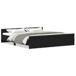 vidaXL Cadre de lit sans matelas Chêne noir 180 x 200 cm Bois d'ingénierie