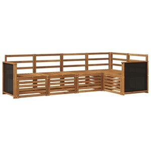 vidaXL Ensemble de canapé d'angle 4 Pièces Naturel Bois d'Acacia Massif