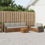 vidaXL Ensemble de canapés d'extérieur 7 Pièces Naturel et gris clair