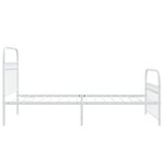 vidaXL Cadre de lit métal avec tête de lit/pied de lit blanc 107x203cm
