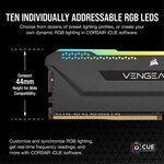 CORSAIR Mémoire PC DDR4 - VENGEANCE RGB PRO SL 16Go (2x8Go) - 3200Mhz - CAS 16 Optimized for AMD Ryzen - Black (CMH16GX4M2Z3200C16)