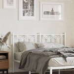vidaXL Tête de lit métal blanc 140 cm