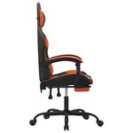vidaXL Chaise de jeu pivotante repose-pied Noir et orange Similicuir
