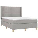 vidaXL Sommier à lattes de lit matelas LED Gris clair 140x200 cm Tissu