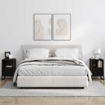 vidaXL Table de chevet avec tiroir 2 Pièces Chêne noir 39 5 x 30 x 50 cm