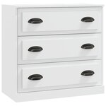 vidaXL Buffets 3 Pièces Blanc Bois d'ingénierie