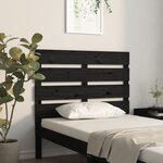 vidaXL Tête de lit Noir 100x3x80 cm Bois massif de pin