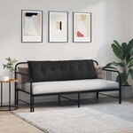 vidaXL Coussin de Dos Noir 160 x 50 cm Tissu en microfibre