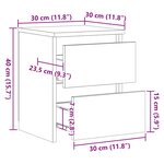 vidaXL Tables de chevet 2 Pièces Noir 30x30x40 cm Bois d'ingénierie