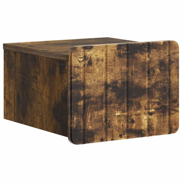 vidaXL Cabinet de chevet mural Chêne fumé 33 x 34 5 x 24 cm