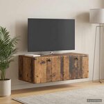 vidaXL Meuble TV mural 78 5 x 41 x 30 cm Bois ancien Bois d'ingénierie
