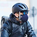 Masque vélo anti-pollution Frogmask bleu avec filtre FFP2 - taille L (homme et femme)