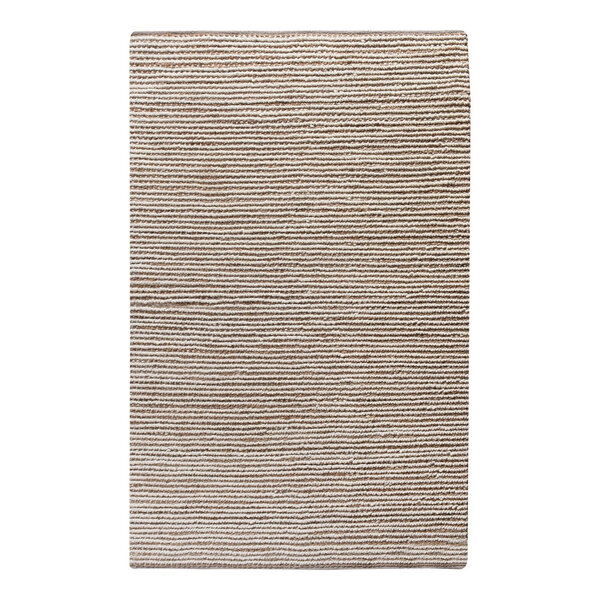 Tapis tissé main rayé marron et ivoire 200 x 300 cm