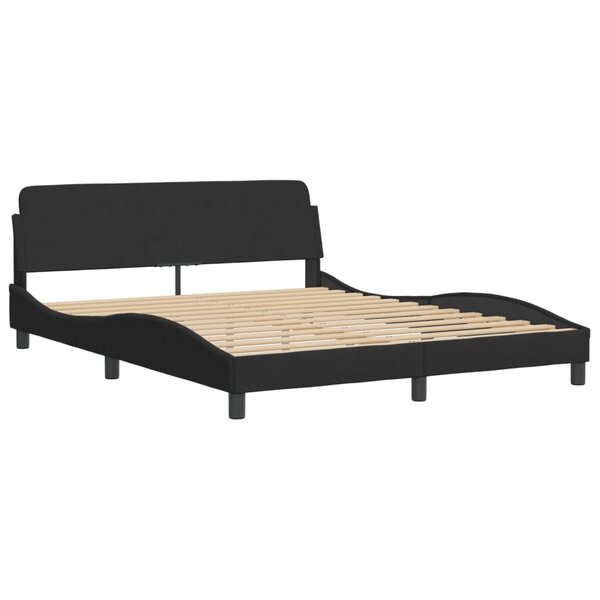 vidaXL Cadre de lit avec tête de lit Noir 160x200 cm Velours
