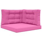 vidaXL Coussin de canapé d'extérieur 3 Pièces Rose Polyester