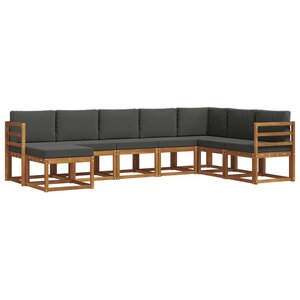 vidaXL Ensemble de canapés d'extérieur 8 pc Naturel et Anthracite