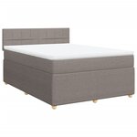 vidaXL Sommier à lattes de lit avec matelas Taupe 160x200 cm Tissu