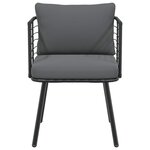 vidaXL Chaises de jardin lot de 2 avec coussins noir résine tressée