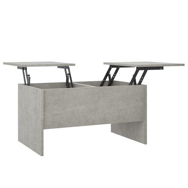 vidaXL Table basse gris béton 80x50x42 5 cm bois d'ingénierie