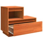 vidaXL Cabinet de chevet avec tiroir 2 Pièces Cire marron 60 x 34 x 51 cm