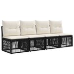vidaXL Ensemble de canapé de jardin 14 Pièces Noir et blanc crème